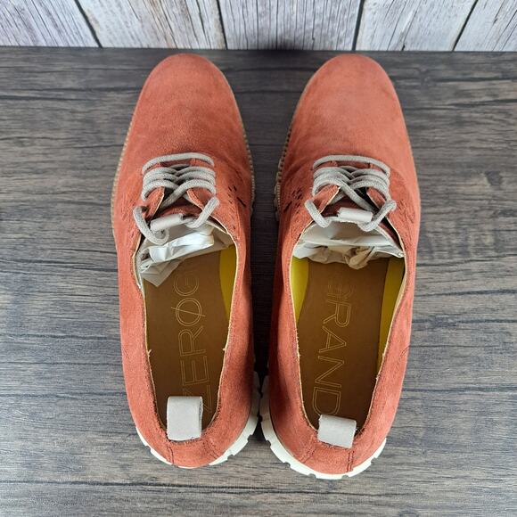 Cole Haan ZeroGrand Plain Oxford Sneakers Red Orange Suede Shoes Mens 9.5 M main image 5